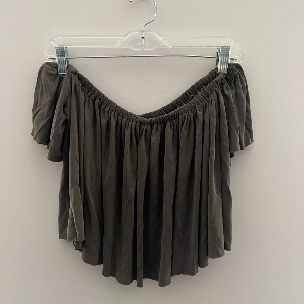Sage the Label Green Off-The-Shoulder Top